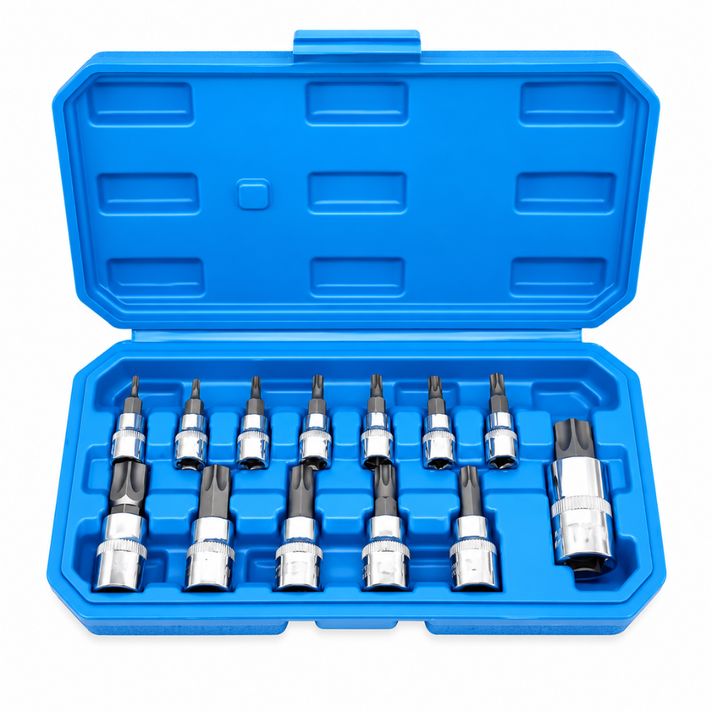 Coffret Douilles Torx T8 à T70 13 Pièces 1/4" 3/8" 1/2"