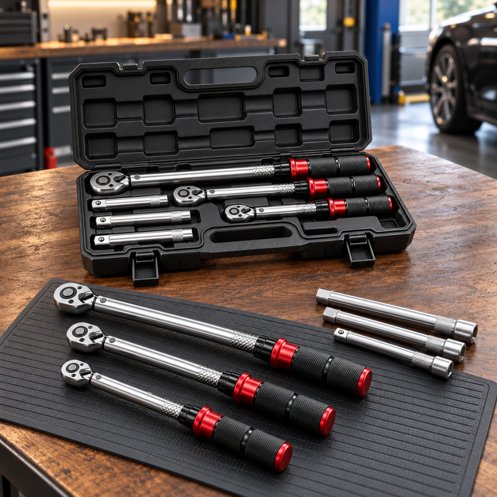 Coffret 3 Clés Dynamométriques 1/4" 3/8" 1/2" 5-220 N.m
