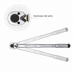 Clé Dynamométrique Réglable 1/4" 3/8" 1/2" avec Coffret