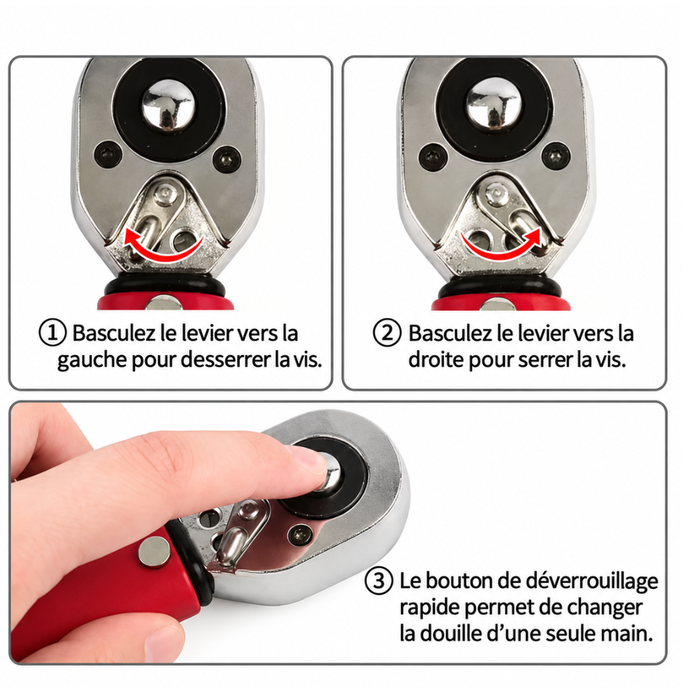 Clé Dynamométrique 1/2" 28-210 N.m Noire avec Adaptateurs
