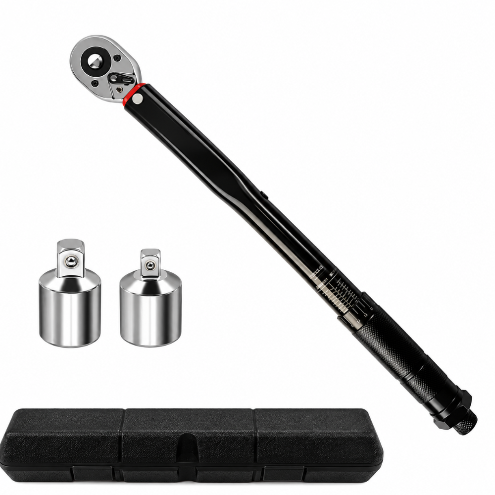 Clé Dynamométrique 1/2" 28-210 N.m Noire avec Adaptateurs