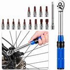 Clé Dynamométrique 1/4" 2-24 N.m Vélo & Moto, Kit 15 Pièces avec Coffret