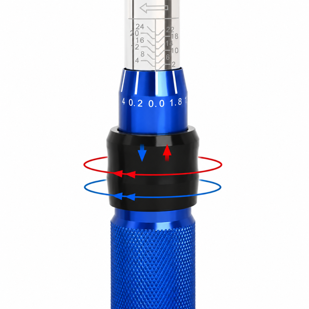 Clé Dynamométrique 1/4" 2-24 N.m Vélo & Moto, Kit 15 Pièces avec Coffret