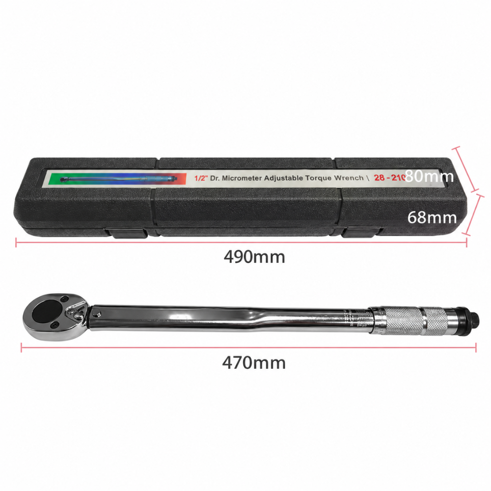 Clé Dynamométrique Réglable 1/4" 3/8" 1/2" avec Coffret